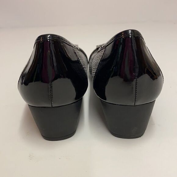 Anne Klein Sport Sadique Patent leather and tweed wedges Size 8.  B71 - Picture 4 of 9